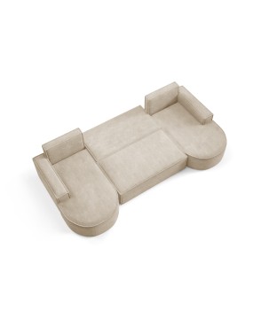 Narożnik MOLLY XL wolnostojący układ U z funkcją spania w tkaninie Abriamo 03 DomoHome