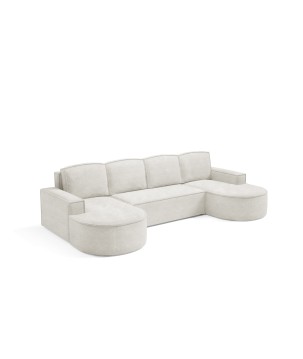 Narożnik MOLLY XL wolnostojący układ U z funkcją spania w tkaninie Abriamo 04 DomoHome