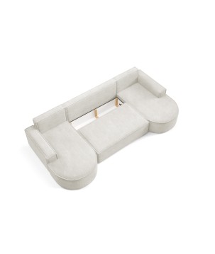 Narożnik MOLLY XL wolnostojący układ U z funkcją spania w tkaninie Abriamo 04 DomoHome