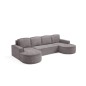 Narożnik MOLLY XL wolnostojący układ U z funkcją spania w tkaninie Abriamo 07 DomoHome