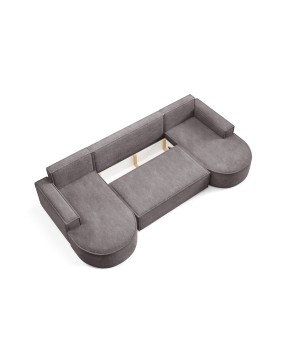 Narożnik MOLLY XL wolnostojący układ U z funkcją spania w tkaninie Abriamo 07 DomoHome
