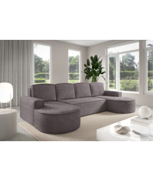 Narożnik MOLLY XL wolnostojący układ U z funkcją spania w tkaninie Abriamo 07 DomoHome