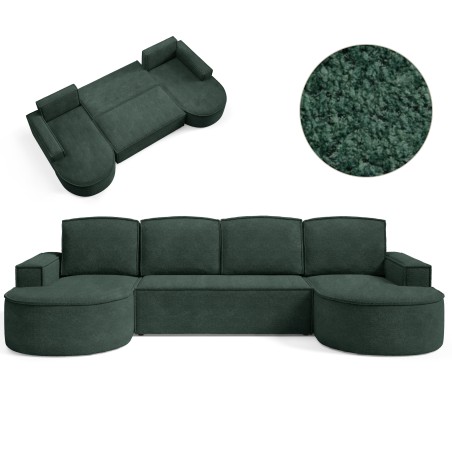 Narożnik MOLLY XL wolnostojący układ U z funkcją spania w tkaninie Abriamo 09 DomoHome