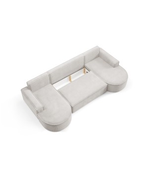 Narożnik MOLLY XL wolnostojący układ U z funkcją spania w tkaninie Curio 02 DomoHome