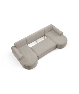 Narożnik MOLLY XL wolnostojący układ U z funkcją spania w tkaninie Curio 11 DomoHome