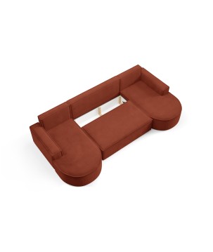 Narożnik MOLLY XL wolnostojący układ U z funkcją spania w tkaninie Curio 55 DomoHome