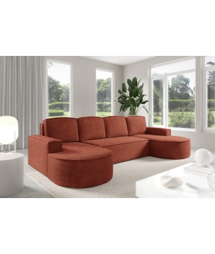 Narożnik MOLLY XL wolnostojący układ U z funkcją spania w tkaninie Curio 55 DomoHome