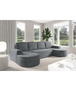 Narożnik MOLLY XL wolnostojący układ U z funkcją spania w tkaninie Curio 97 DomoHome