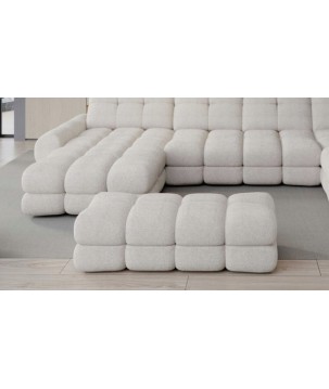 Pufa TOLLO XL w kolorze BEŻOWYM w tkaninie BUBLE WERSAL