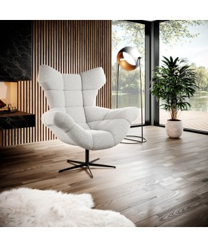 Fotel SENSI Relax obrotowy 360° z funkcją bujania w tkaninie Aphrodite 01