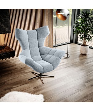 Fotel SENSI Relax obrotowy 360° z funkcją bujania w tkaninie Luisiano 02