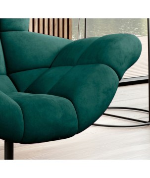 Fotel SENSI Relax obrotowy 360° z funkcją bujania w tkaninie Monolith 37