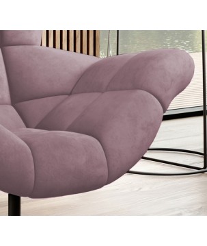 Fotel SENSI Relax obrotowy 360° z funkcją bujania w tkaninie Monolith 62