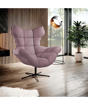 Fotel SENSI Relax obrotowy 360° z funkcją bujania w tkaninie Monolith 62