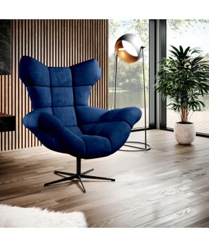 Fotel SENSI Relax obrotowy 360° z funkcją bujania w tkaninie Monolith 77