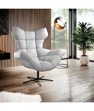Fotel SENSI Relax obrotowy 360° z funkcją bujania w tkaninie Monolith 84