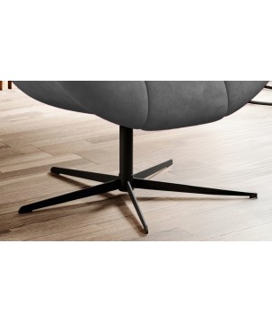 Fotel SENSI Relax obrotowy 360° z funkcją bujania w tkaninie Monolith 85