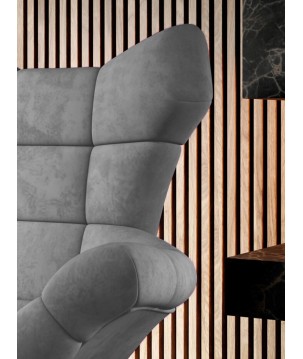 Fotel SENSI Relax obrotowy 360° z funkcją bujania w tkaninie Monolith 85