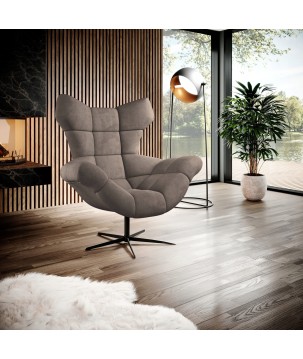 Fotel SENSI Relax obrotowy 360° z funkcją bujania w tkaninie Solar 16