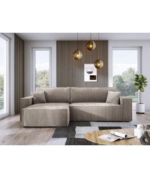 Narożnik POSO XL Lewostronny zestaw z poduszkami wolnostojący tkanina POSO 02 WERSAL