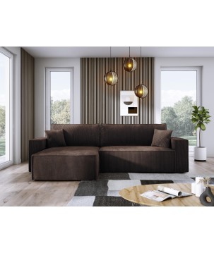 Narożnik POSO XL Lewostronny zestaw z poduszkami wolnostojący tkanina POSO 06 WERSAL