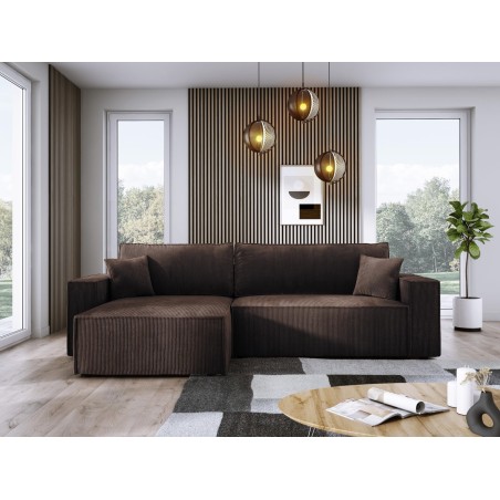 Narożnik POSO XL Lewostronny zestaw z poduszkami wolnostojący tkanina POSO 06 WERSAL