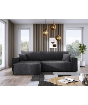 Narożnik POSO XL Lewostronny zestaw z poduszkami wolnostojący tkanina POSO 60 WERSAL