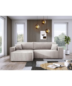 Narożnik POSO XL Lewostronny zestaw z poduszkami wolnostojący tkanina POSO 100 WERSAL