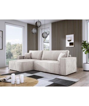 Narożnik POSO XL Lewostronny zestaw z poduszkami wolnostojący tkanina POSO 100 WERSAL