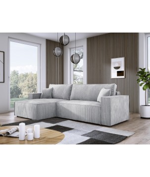 Narożnik POSO XL Lewostronny zestaw z poduszkami wolnostojący tkanina POSO 110 WERSAL