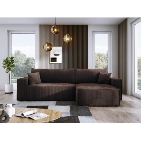 Narożnik POSO XL Prawostronny zestaw z poduszkami wolnostojący tkanina POSO 06 WERSAL