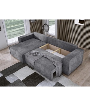 Narożnik POSO XL Prawostronny zestaw z poduszkami wolnostojący tkanina POSO 60 WERSAL