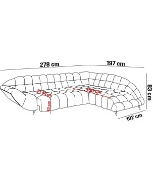 Narożnik GAPPA z Elektrycznym Wysuwanym Siedziskiem Monolith 97 WERSAL