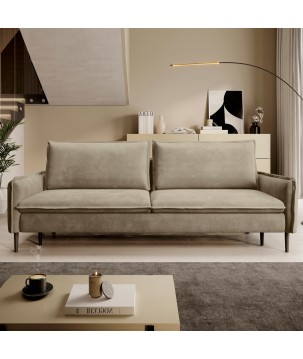 SOFA GLOSSY z funkcją spania i pojemnikiem,wolnostojąca w tkaninie APHRODITE 04 WERSAL