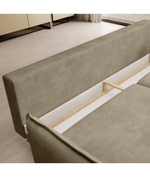 SOFA GLOSSY z funkcją spania i pojemnikiem,wolnostojąca w tkaninie APHRODITE 04 WERSAL