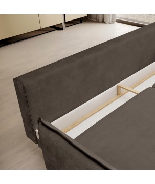 SOFA GLOSSY z funkcją spania i pojemnikiem,wolnostojąca w tkaninie APHRODITE 07 WERSAL