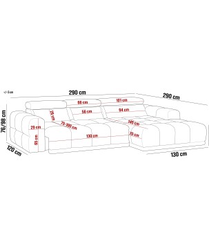 Narożnik PANAMA BOX funkcja spania elektryczny system KANSAS 11 WERSAL