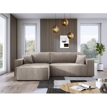 Narożnik POSO XL Lewostronny zestaw z poduszkami wolnostojący tkanina POSO 02 WERSAL