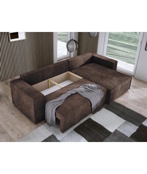 Narożnik POSO XL Lewostronny zestaw z poduszkami wolnostojący tkanina POSO 06 WERSAL