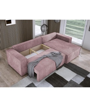 Narożnik POSO XL Lewostronny zestaw z poduszkami wolnostojący tkanina POSO 27 WERSAL