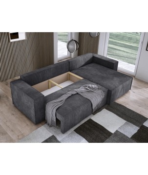 Narożnik POSO XL Lewostronny zestaw z poduszkami wolnostojący tkanina POSO 34 WERSAL