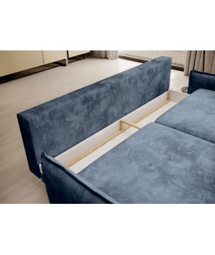 SOFA GLOSSY z funkcją spania i pojemnikiem,wolnostojąca w tkaninie APHRODITE 15 WERSAL