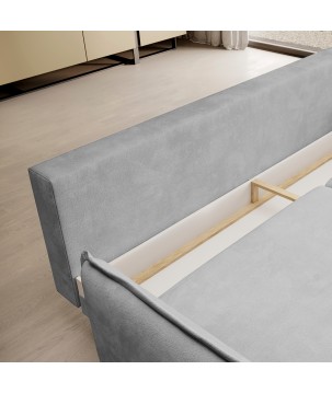 SOFA GLOSSY z funkcją spania i pojemnikiem,wolnostojąca w tkaninie APHRODITE 19 WERSAL