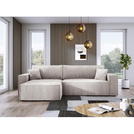 Narożnik POSO XL Lewostronny zestaw z poduszkami wolnostojący tkanina POSO 100 WERSAL