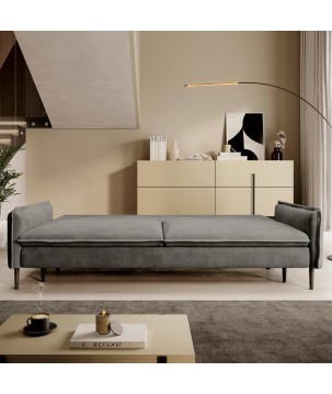 SOFA GLOSSY z funkcją spania i pojemnikiem,wolnostojąca w tkaninie APHRODITE 21 WERSAL