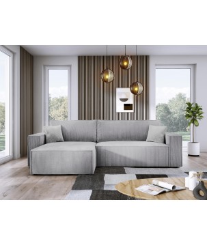 Narożnik POSO XL Lewostronny zestaw z poduszkami wolnostojący tkanina POSO 110 WERSAL