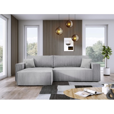 Narożnik POSO XL Lewostronny zestaw z poduszkami wolnostojący tkanina POSO 110 WERSAL