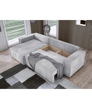 Narożnik POSO XL Lewostronny zestaw z poduszkami wolnostojący tkanina POSO 110 WERSAL