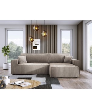 Narożnik POSO XL Prawostronny zestaw z poduszkami wolnostojący tkanina POSO 02 WERSAL