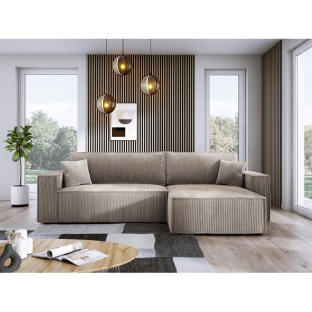 Narożnik POSO XL Prawostronny zestaw z poduszkami wolnostojący tkanina POSO 02 WERSAL